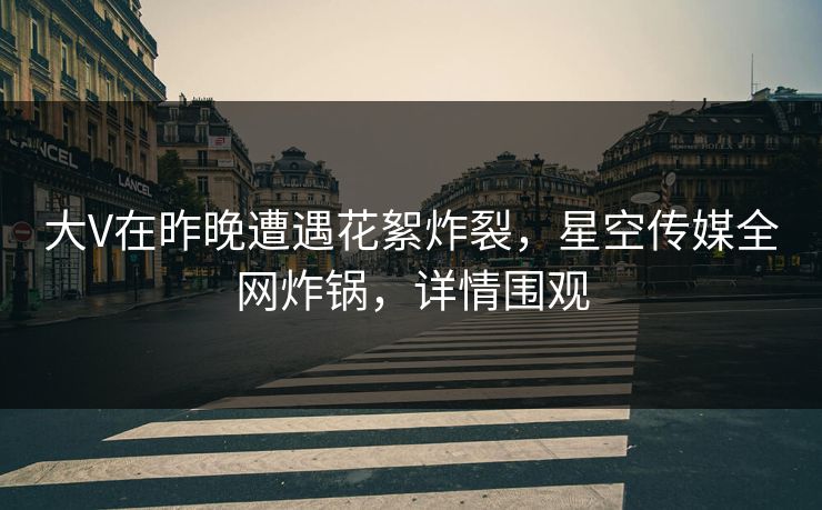 大V在昨晚遭遇花絮炸裂，星空传媒全网炸锅，详情围观