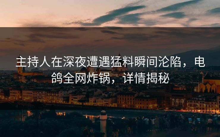主持人在深夜遭遇猛料瞬间沦陷，电鸽全网炸锅，详情揭秘