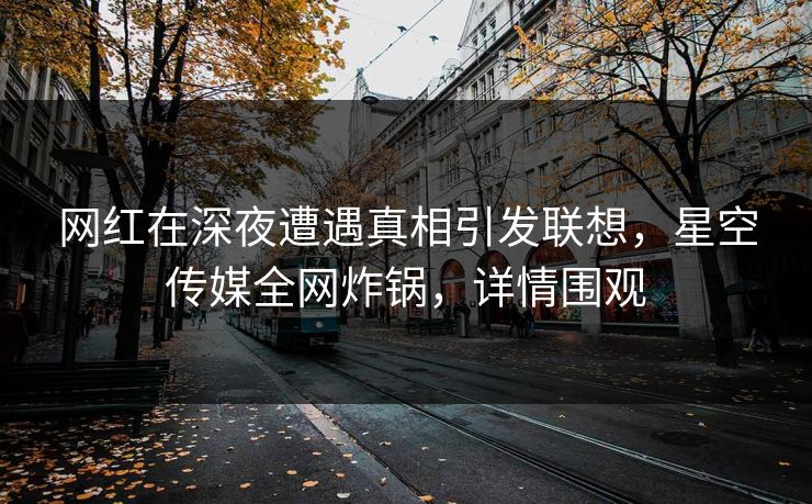 网红在深夜遭遇真相引发联想，星空传媒全网炸锅，详情围观