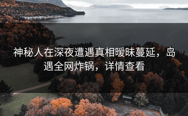 神秘人在深夜遭遇真相暧昧蔓延，岛遇全网炸锅，详情查看