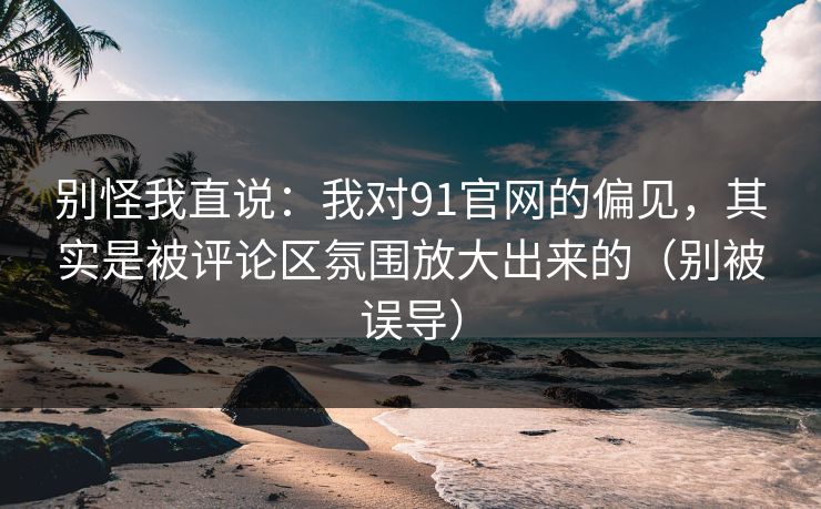 别怪我直说：我对91官网的偏见，其实是被评论区氛围放大出来的（别被误导）