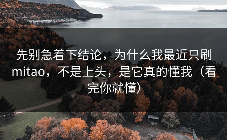 先别急着下结论，为什么我最近只刷mitao，不是上头，是它真的懂我（看完你就懂）