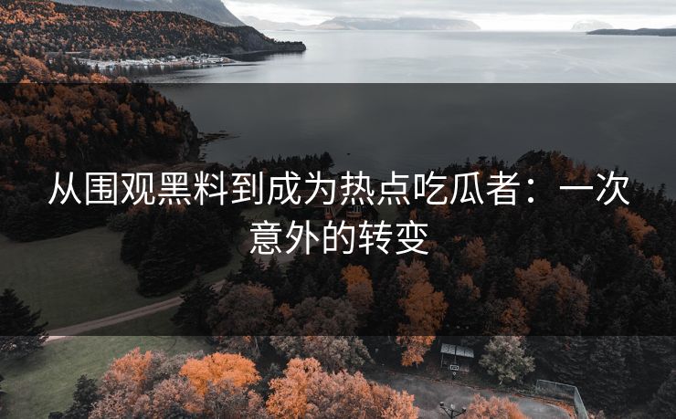 从围观黑料到成为热点吃瓜者：一次意外的转变