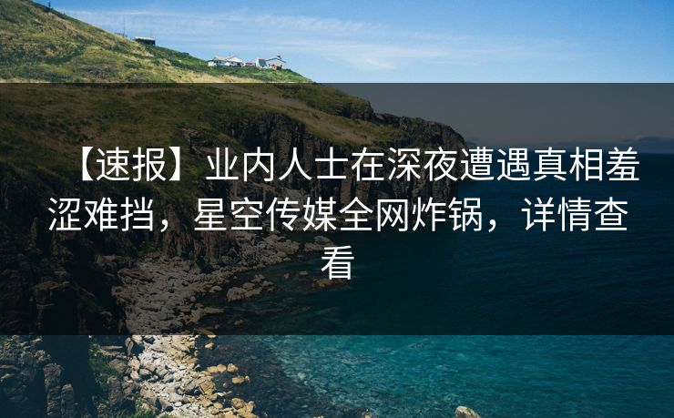 【速报】业内人士在深夜遭遇真相羞涩难挡，星空传媒全网炸锅，详情查看